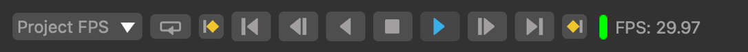 Transport control buttons in the Cinema
