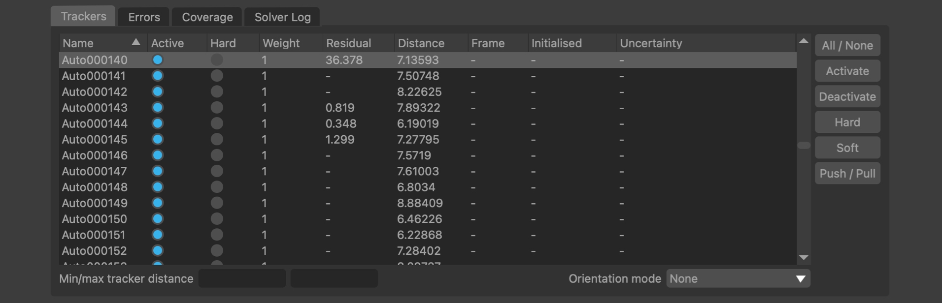 Object Solver Trackers