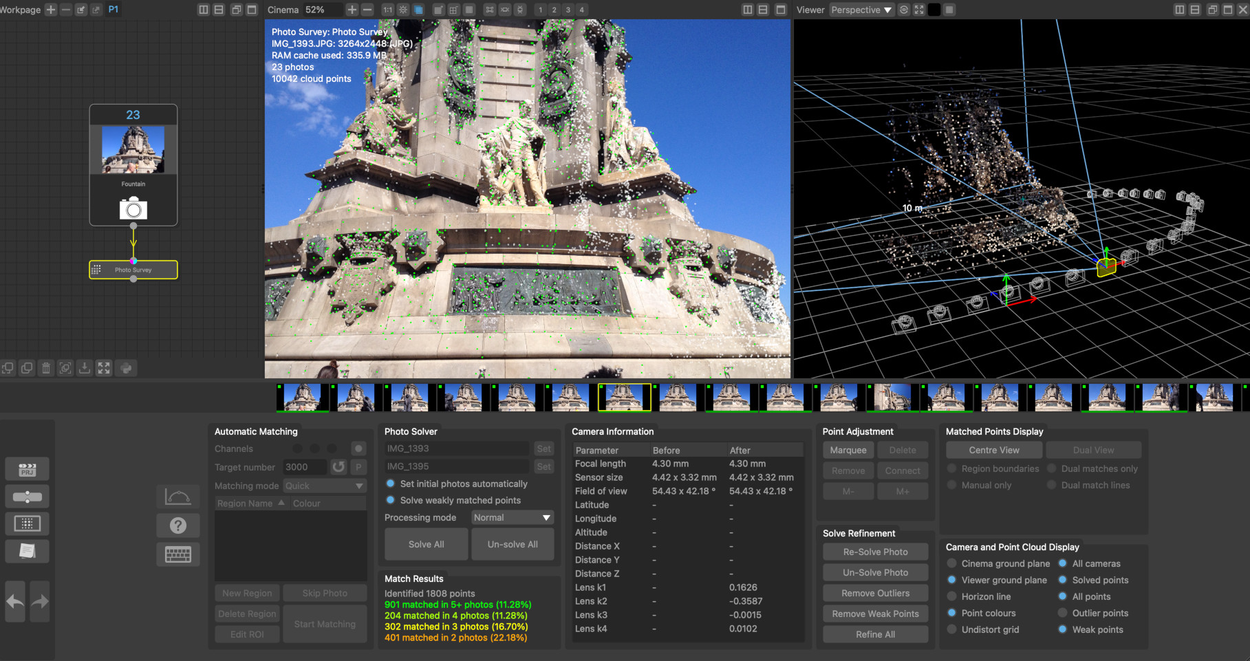 A collection of still images and a point cloud