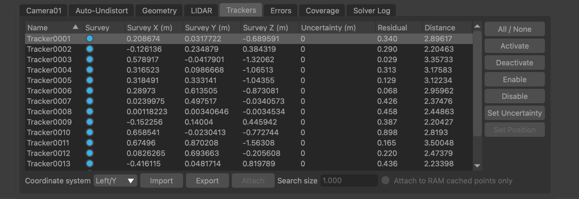 Tracker Controls