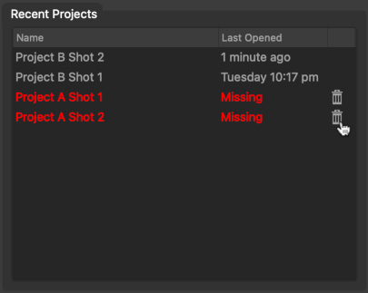 Removing Projects