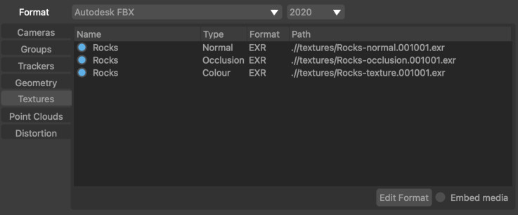 Textures Panel