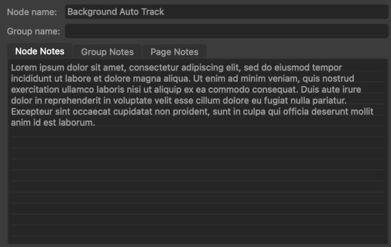Notes panel